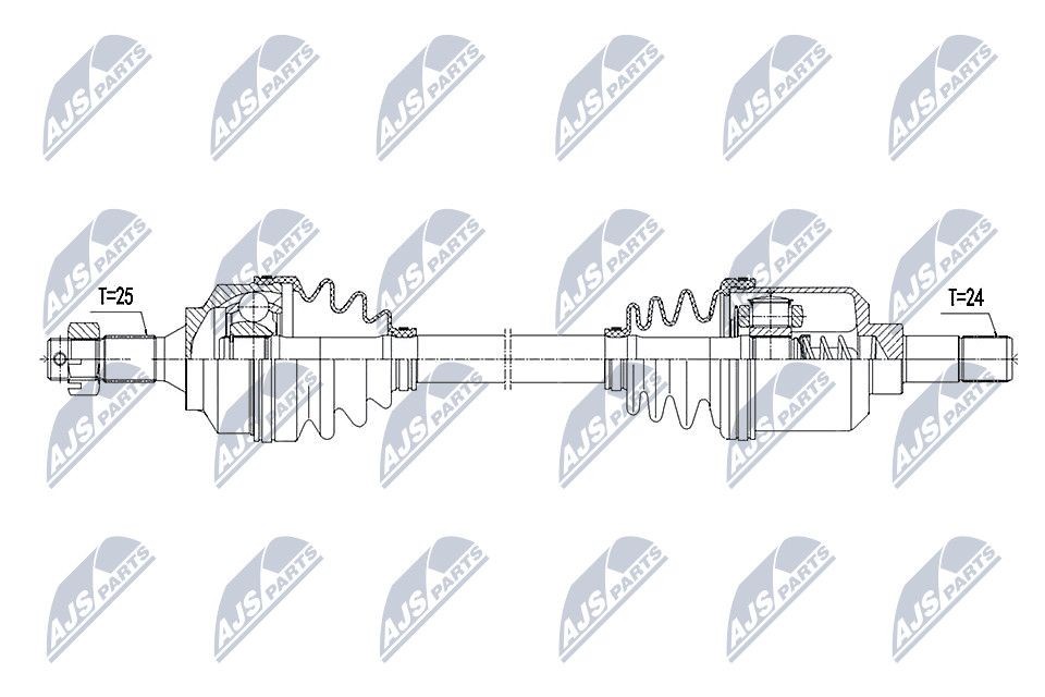 NTY NPW-PE-025: Veovõll esisild vasakul, 589mm