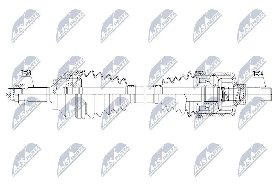 NTY NPW-PE-027: Veovõll esisild vasakul, 696mm