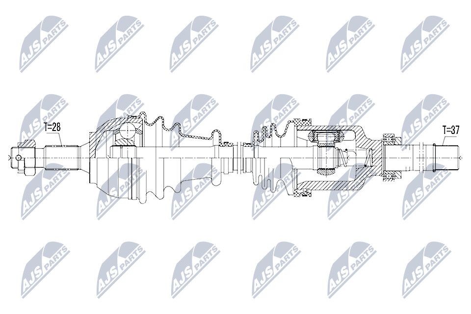 NTY NPW-PE-035: Veovõll ees paremal, 945mm