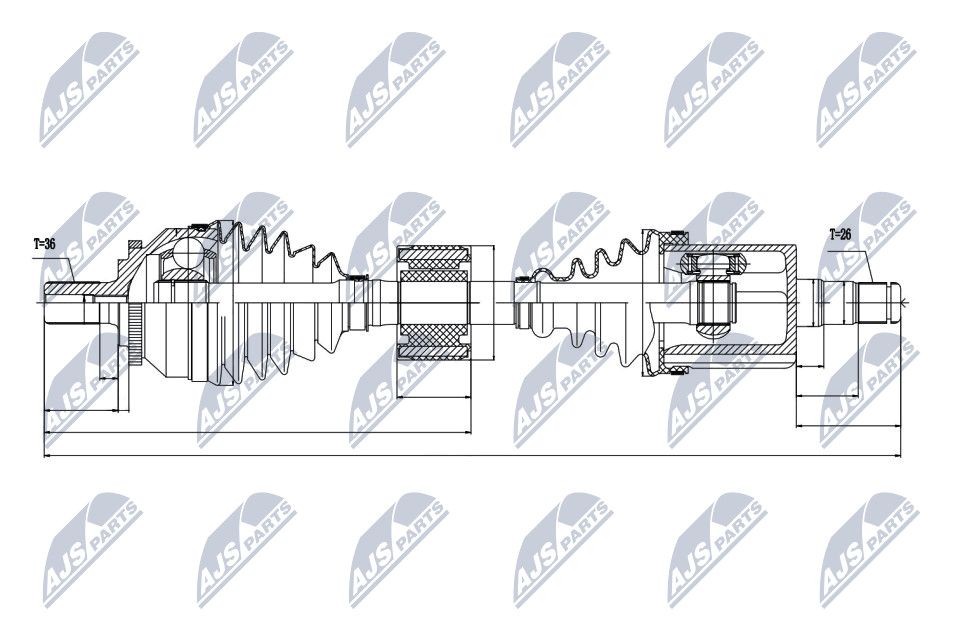 NTY NPW-VV-028: Veovõll esisild vasakul, 536mm