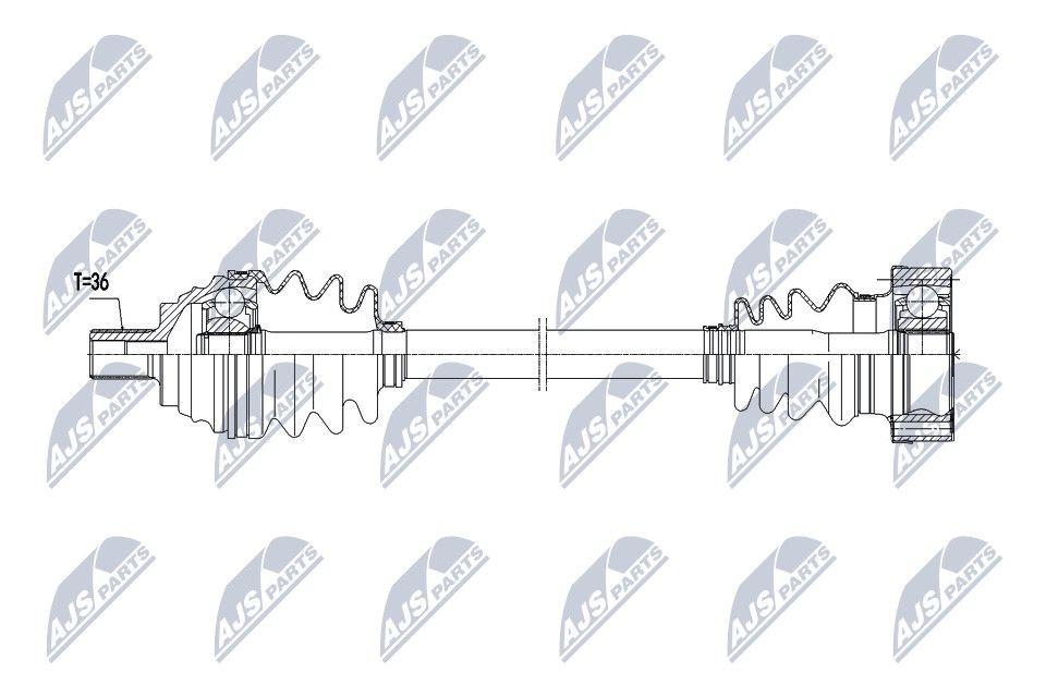 NTY NPW-VW-067: Veovõll esisild vasakul, 530mm