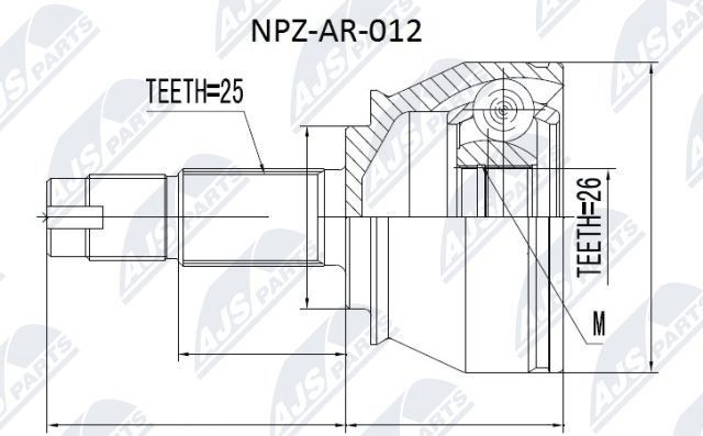 NTY NPZ-AR-012: Liigendlaager, veovõll rattapool