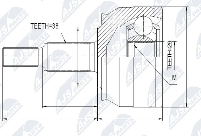NTY NPZ-VW-033: Kit giunti semiasse lato ruota