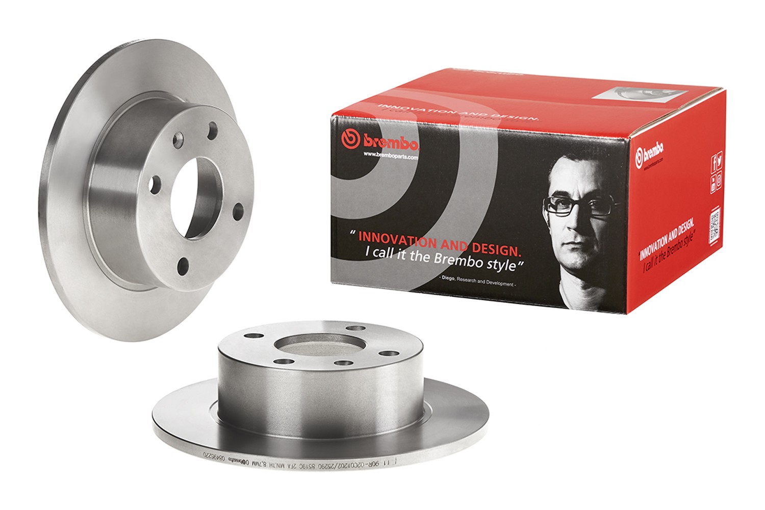BREMBO 08.4962.20: Piduriketas PRIME LINE Ø: 240mm, täis, Ø: 240mm, koos kruvidega