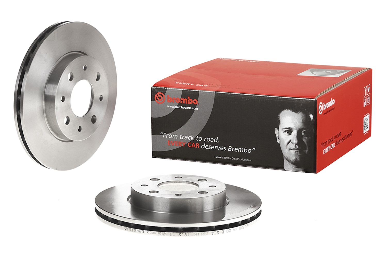 BREMBO 09.8616.10: Piduriketas PRIME LINE Ø: 240mm, sisemine õhutus, Ø: 240mm, koos kruvidega
