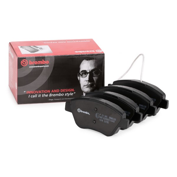 BREMBO P 23 085: Piduriklotsid PRIME LINE koos lisadega, koos pidurisadula kruvidega, koos kokkusurumisvastase plekiga