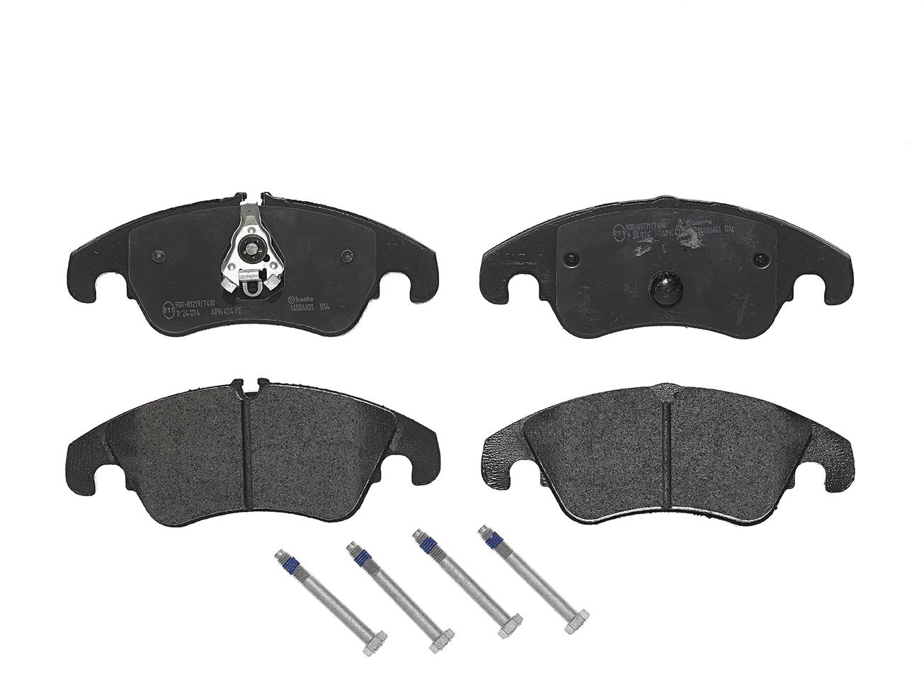 BREMBO P 24 074: Piduriklotsid PRIME LINE koos lisadega, koos pidurisadula kruvidega, koos stopperrõngaga, koos kokkusurumisvastase plekiga