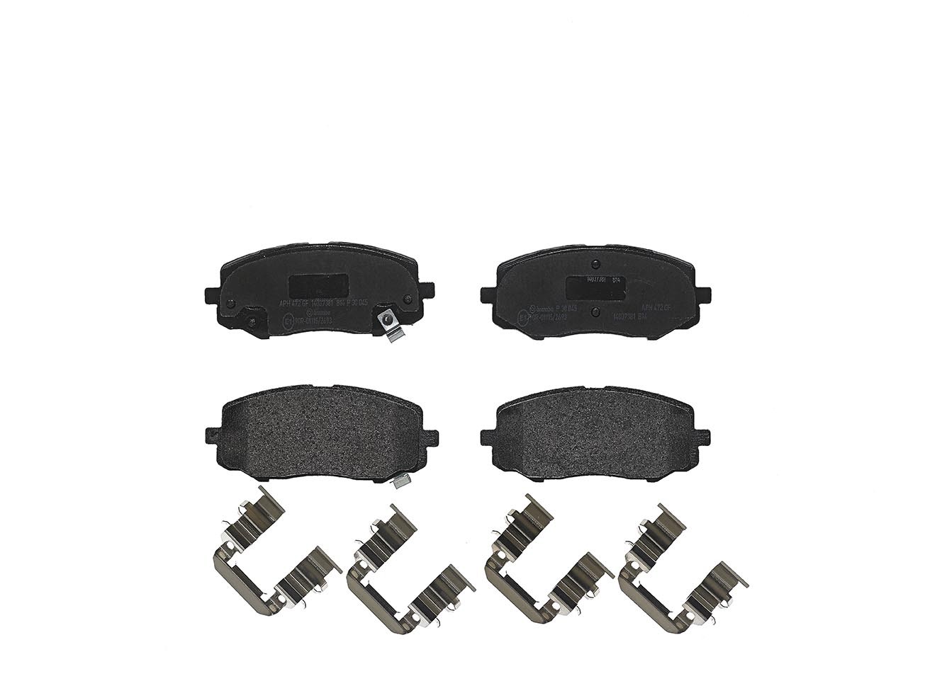 BREMBO P 30 045: Plăcuțe de frână PRIME LINE cu acceasorii, cu clema piston, cu tabla anti scartait