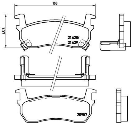 BREMBO P 56 057: Piduriklotsid PRIME LINE ilma lisavarustuseta, koos kokkusurumisvastase plekiga