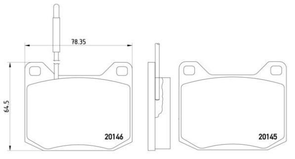 BREMBO P 61 004: Piduriklotsid PRIME LINE ilma lisavarustuseta, koos kokkusurumisvastase plekiga