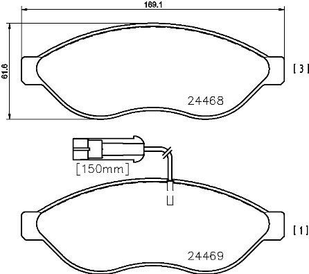 BREMBO P 61 092: Piduriklotsid PRIME LINE ilma lisavarustuseta, koos kokkusurumisvastase plekiga