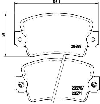BREMBO P 68 007: Piduriklotsid PRIME LINE ilma lisavarustuseta, koos kokkusurumisvastase plekiga