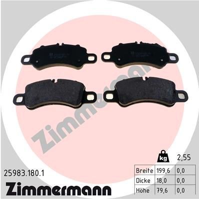 ZIMMERMANN 25983.180.1: Plăcuțe de frână Fotografia corespunde volumului livrării