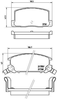 BREMBO P 83 019: Piduriklotsid PRIME LINE ilma lisavarustuseta, koos kokkusurumisvastase plekiga
