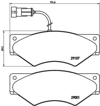 BREMBO P A6 018: Plăcuțe de frână PRIME LINE fara accesorii, cu tabla anti scartait