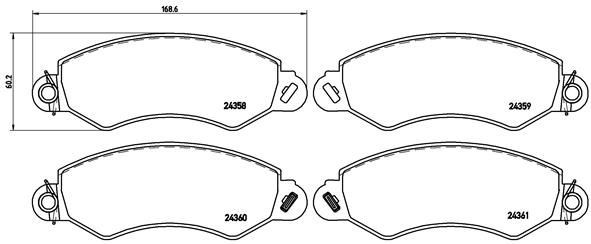 BREMBO P B1 002: Piduriklotsid PRIME LINE koos lisadega, koos pidurisadula kruvidega, koos kokkusurumisvastase plekiga