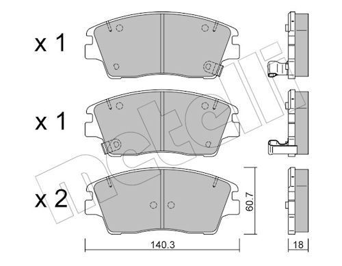 METELLI 22-1164-0: Piduriklotsid