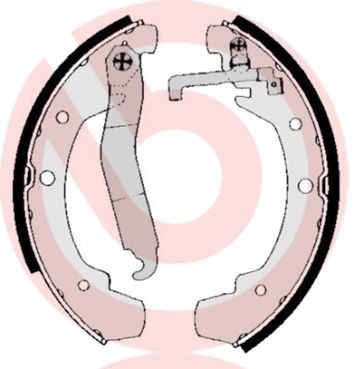 BREMBO S 85 531: Set saboti frana ESSENTIAL LINE cu maneta frana de mana
