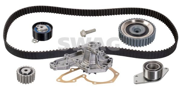 SWAG 33 10 1666: Pompă apă + kit distribuție dinti: 153, Latime: 26mm, cu pompa apa