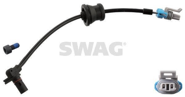 SWAG 33 10 1902: Capteur ABS Essieu arrière gauche, Essieu arrière droit, 275mm, avec vis