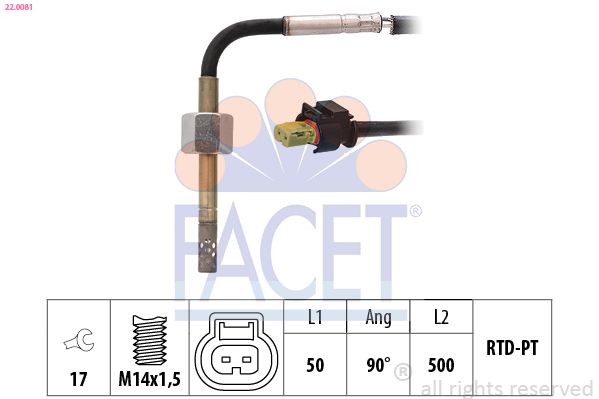 FACET 22.0081: Andur, heitgaasitemperatuur Made in Italy - OE Equivalent