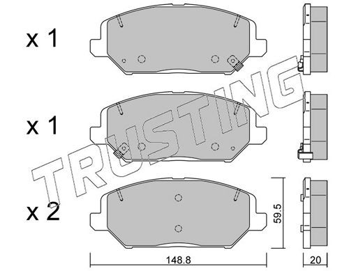 TRUSTING 1163.0: Kit pastiglie freni