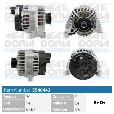 MEAT & DORIA 5540443: Alternator 70A