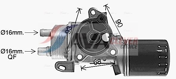 AVA COOLING SYSTEMS CN3327H: Radiator ulei, ulei motor ** CLEVER FIT ** cu carcasă pentru filtrul de ulei, cu garnituri, cu filtru