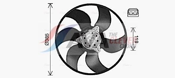 AVA COOLING SYSTEMS RT7674: Ventilator, radiator 385mm, fara rama aerisire radiator