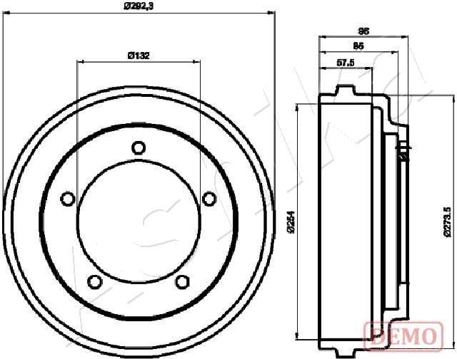 ASHIKA 56-00-0316C: Tambur frana puntea spate, 292,3mm