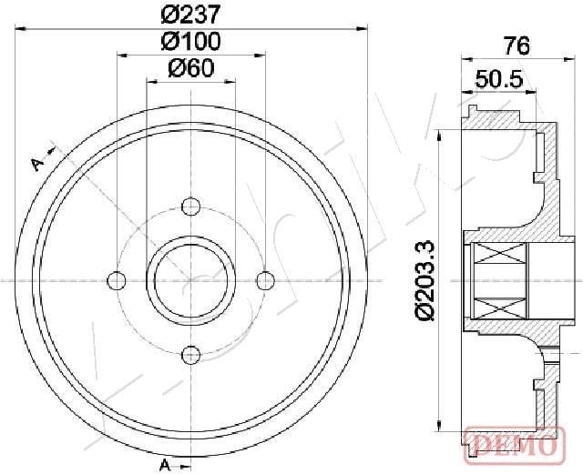 ASHIKA 56-00-0700C: Tambur frana puntea spate, 237mm