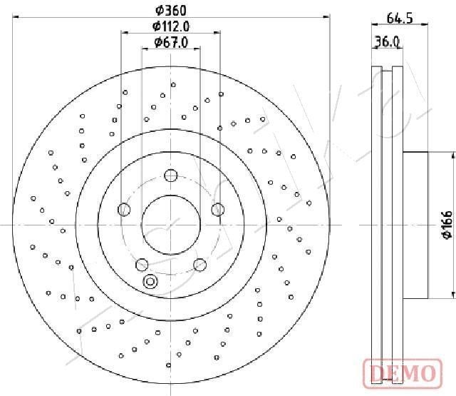ASHIKA 60-00-0527C: Piduriketas Esisild, Ø: 360mm, õhutusega, Ø: 360mm, värvitud