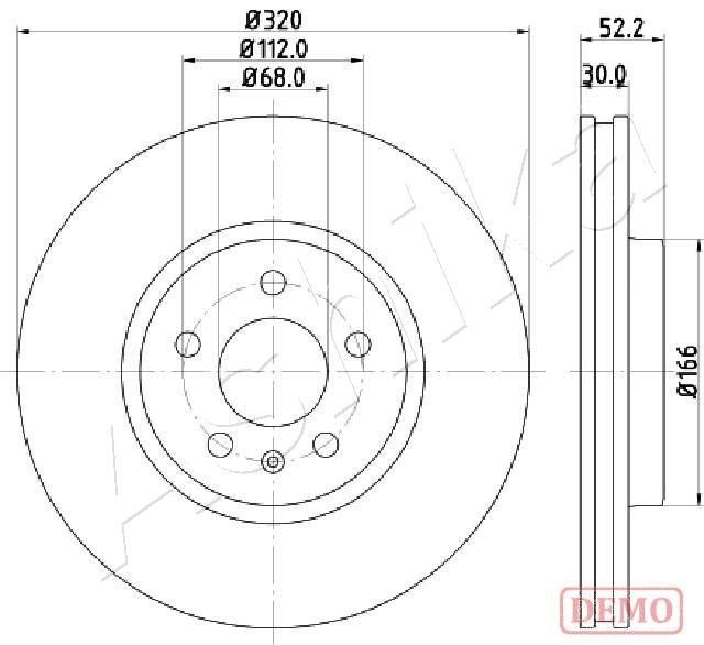 ASHIKA 60-00-0917C: Disco freno Assale anteriore, Ø: 320mm, ventilato, Ø: 320mm, verniciato