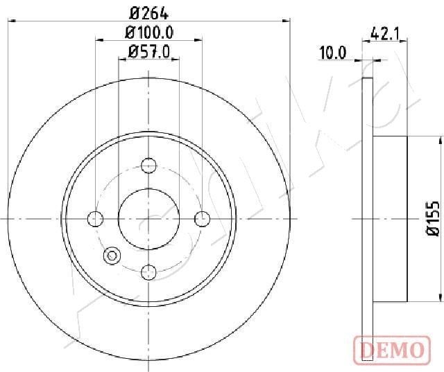 ASHIKA 61-00-0407C: Piduriketas Tagasild, Ø: 264mm, täis, Ø: 264mm, värvitud