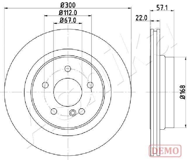 ASHIKA 61-00-0510C: Disc de frână puntea spate, Ř: 300mm, ventilat, Ř: 300mm, lacuit