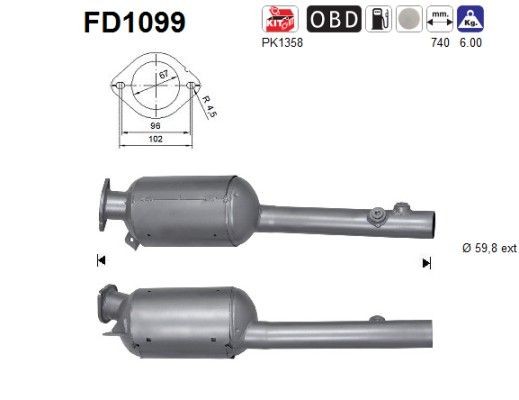 AS FD1099: Kvēpu filtrs