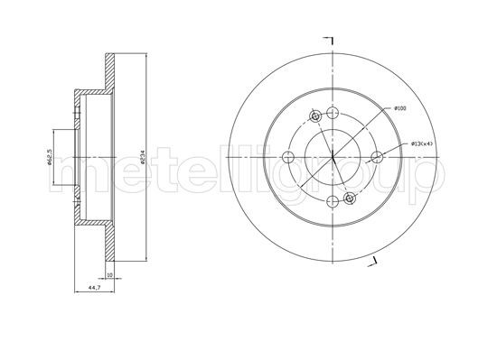 CIFAM 800-1761C: Disc de frână Ř: 234,0mm, plin, Ř: 234,0mm, lacuit