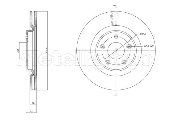 CIFAM 800-1783C: Bremžu diski Ø: 320,0mm, ventilējams, Ø: 320,0mm, lakots