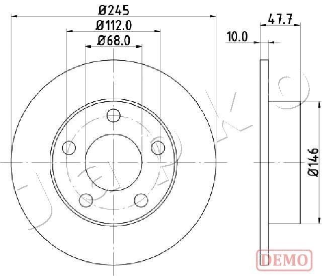 JAPKO 610905C: Piduriketas Tagasild, Ø: 245mm, täis, Ø: 245mm, värvitud