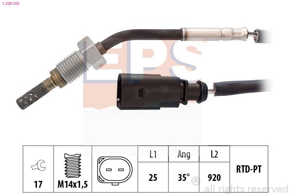 EPS 1.220.103: Jutiklis, išmetamųjų dujų temperatūra Made in Italy - OE Equivalent