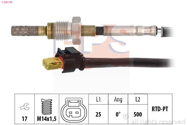 EPS 1.220.195: Jutiklis, išmetamųjų dujų temperatūra Made in Italy - OE Equivalent