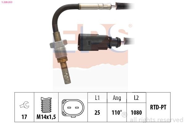 EPS 1.220.253: Senzor, temperatura gaze evacuare Made in Italy - OE Equivalent