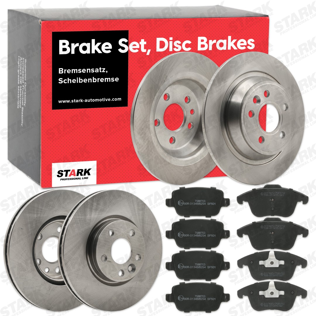 STARK SKBK-10990506: Bremseskiver og -klosser framaksel, Ø: 300,0, 302,0mm, ventilert, fullt ut, med kolbleklips, med antihyle blikk