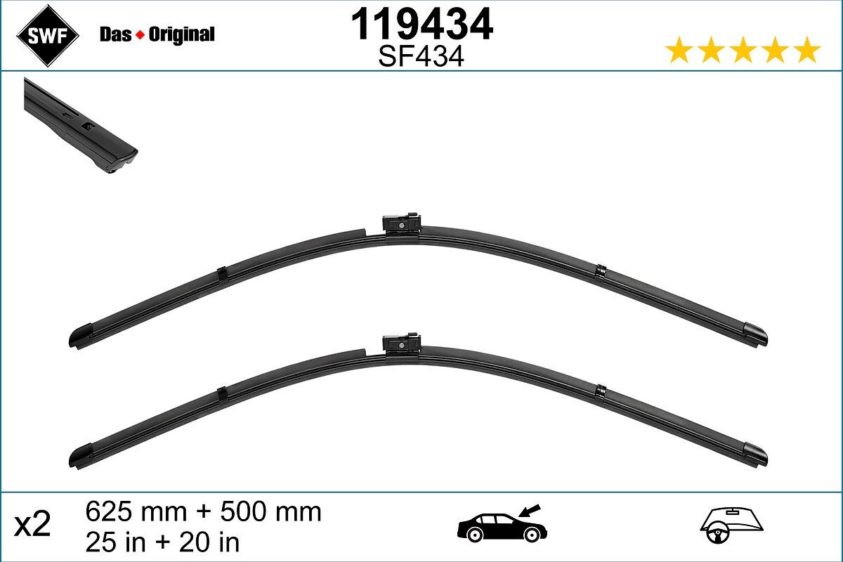 SWF 119434: Klaasipuhastaja DAS ORIGINAL SET ees, 625mm