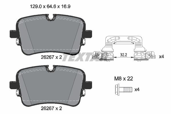 TEXTAR 2626701: Plaquettes de frein Q+ avec accessoires, avec vis d'étrier de frein
