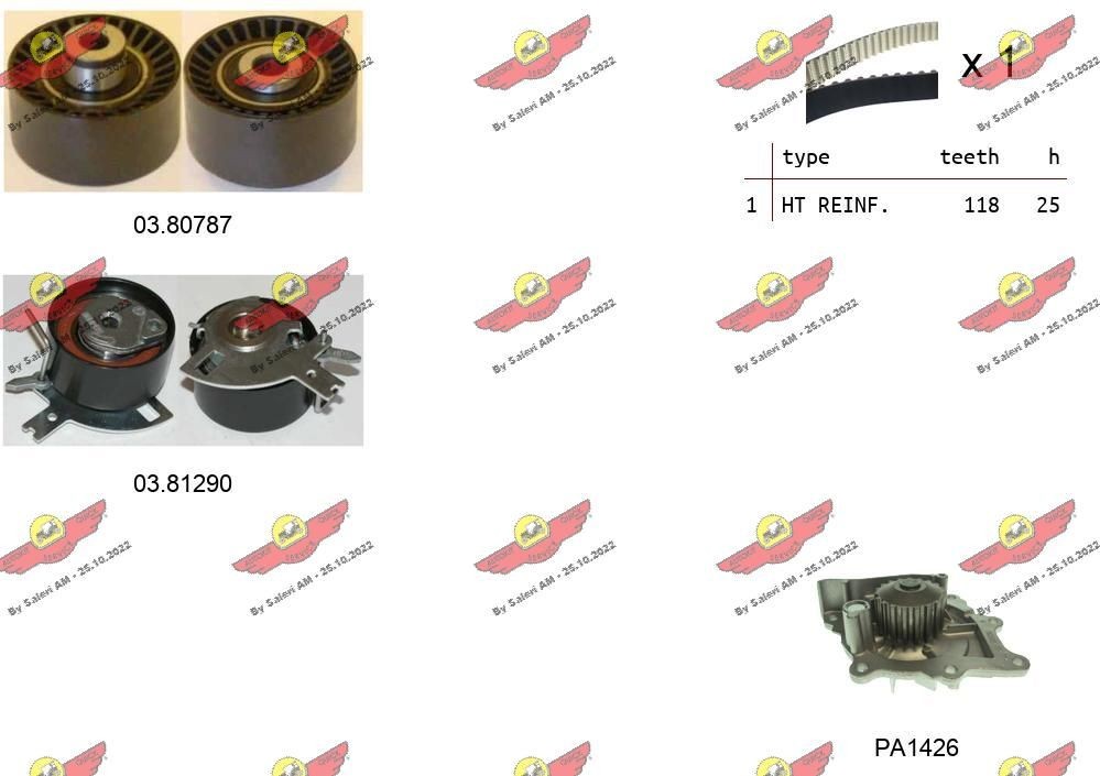 AUTOKIT 04.5264PA: Set curea de distributie dinti: 118, cu curea