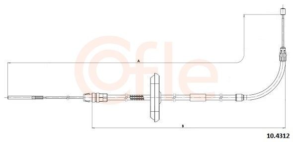 COFLE 92.10.4312: Handbromsvajer 1120mm, 1120mm