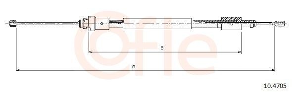 COFLE 92.10.4705: Cablu, frana de parcare 1745mm, 1745mm