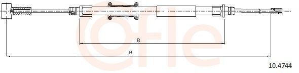 COFLE 92.10.4744: Cablu, frana de parcare 1390mm, 1390mm