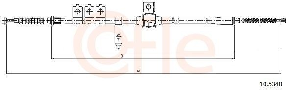 COFLE 92.10.5340: Tazne lanko, parkovaci brzda 2590mm, 2590mm